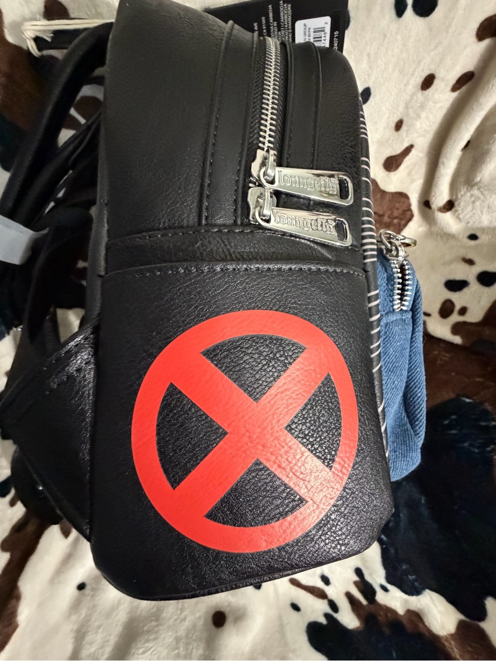 Loungefly X-Men '97 Denim-Style Backpack - Blue, Yellow, Red - Picture 5 of 6